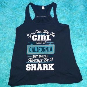 women's tri-blend racerback tank top California Sharks